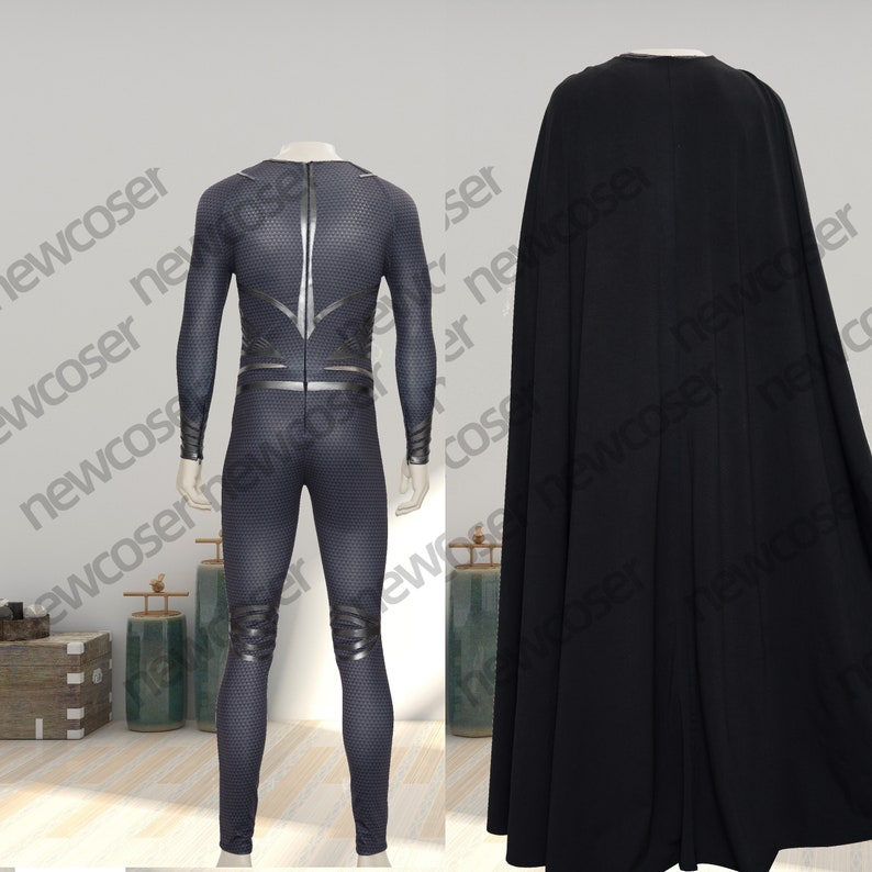 Superman Cosplay Costume Man of Steel Superman BodySuit Jumpsuit and Cloak