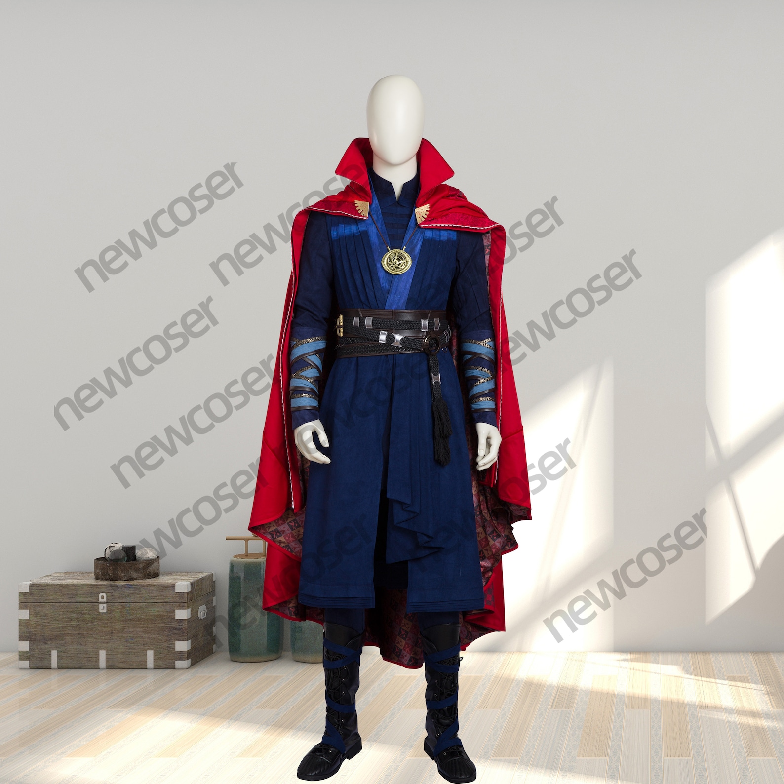 Movie Doctor Strange Costume Blue Heavy Robe and Red Cloak | Etsy