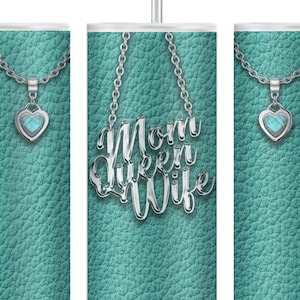 Mom Queen Wife 20oz Skinny Tumbler Leather Designer, Sublimation Designs for Straight/Tapered - PNG Digital download