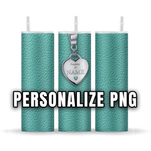 Personalize Name PNG Designer Leather 20oz Skinny Tumbler Sublimation Tumbler Design - PNG Digital download