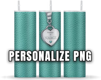 Personalize Name PNG Designer Leather 20oz Skinny Tumbler Sublimation Tumbler Design - PNG Digital download