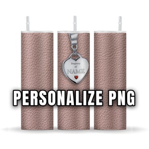 Personalize Name PNG Rose Designer Leather 20oz Skinny Tumbler Sublimation Tumbler Design - PNG Digital download