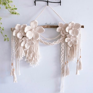 Macrame Flower Wall Hanging, Boho Wall Decor Macrame Wall Hanging, Above Bed Art,  21st Birthday Gift for Her - CANTIKA