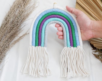 Handmade Macrame Rainbow Wall Hanging, Nursery Wall Decor