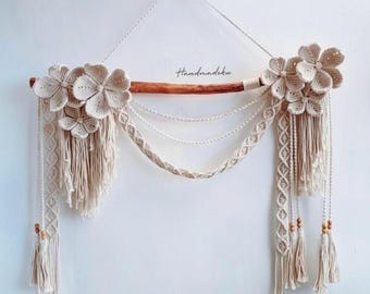 Large Macrame Flower Wall Hanging: Boho Tapestry Decor - CANTIKA