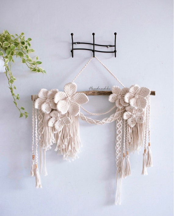 Macrame Flower Wall Hanging Boho Wall Decor Macrame Wall Hanging Above Bed Art 21st Birthday Gift for Her CANTIKA Etsy Canada