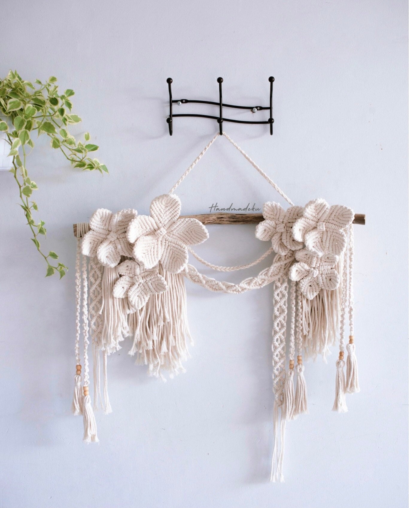 Macrame Flower Wall Hanging Boho Wall Decor Macrame Wall Etsy UK