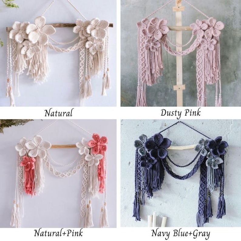 Macrame Flower Wall Hanging Boho Wall Decor Macrame Wall Etsy