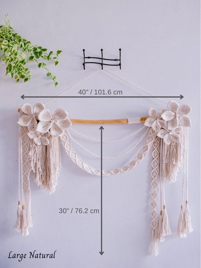 Macrame Flower Wall Hanging Boho Wall Decor Macrame Wall Etsy