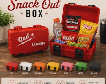 Gepersonaliseerde 3D-geprinte snackbox – gepersonaliseerd vaderdagcadeau voor papa