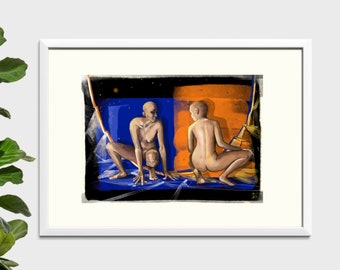 Reflect Giclee Art Print Illustration Wall Art Digital Painting Surreal Art