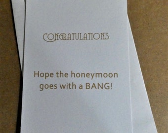 Funny Rude Wedding Day Card - Hope the honeymoon goes with a bang