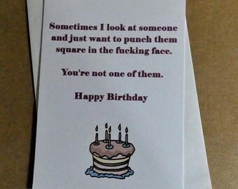 Funny Rude Offensive Birthday Card - I'd like to punch some people in the face