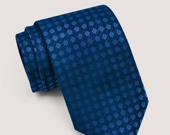 Necktie | Navy and Blue Silk Floral Tie | Gift for man, unique men's tie, elegant edgy Tie, Wedding tie