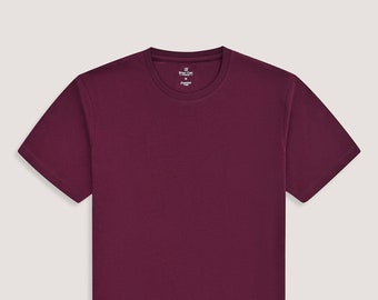 Men's Maroon Plain Cotton T-Shirt