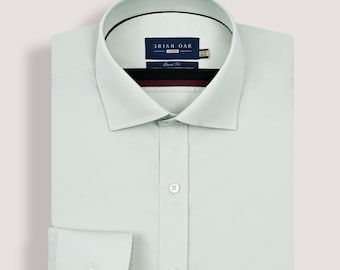 Camisa de vestir beige de fácil planchado / Camisas de vestir de manga larga con cuello extra ancho para hombre