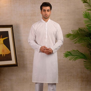 Kurta pajama white design for man 2019 store