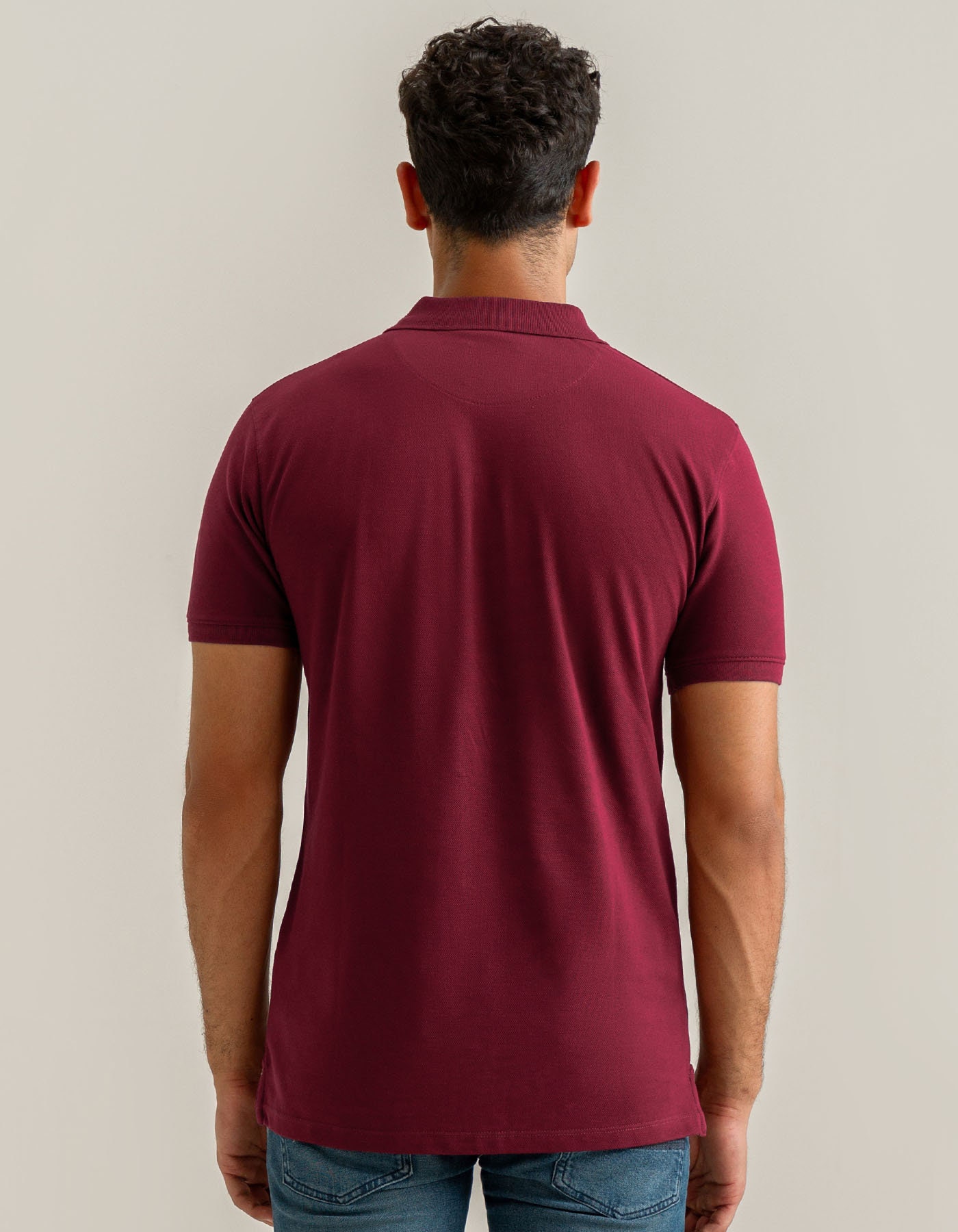Maroon Fine Pique Polo Shirt main image 1