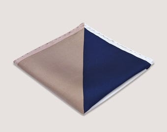 Meerkleurige designer zijden pochet|  zakdoek, zijden sjaal, herenaccessoire, gelegenheidskleding