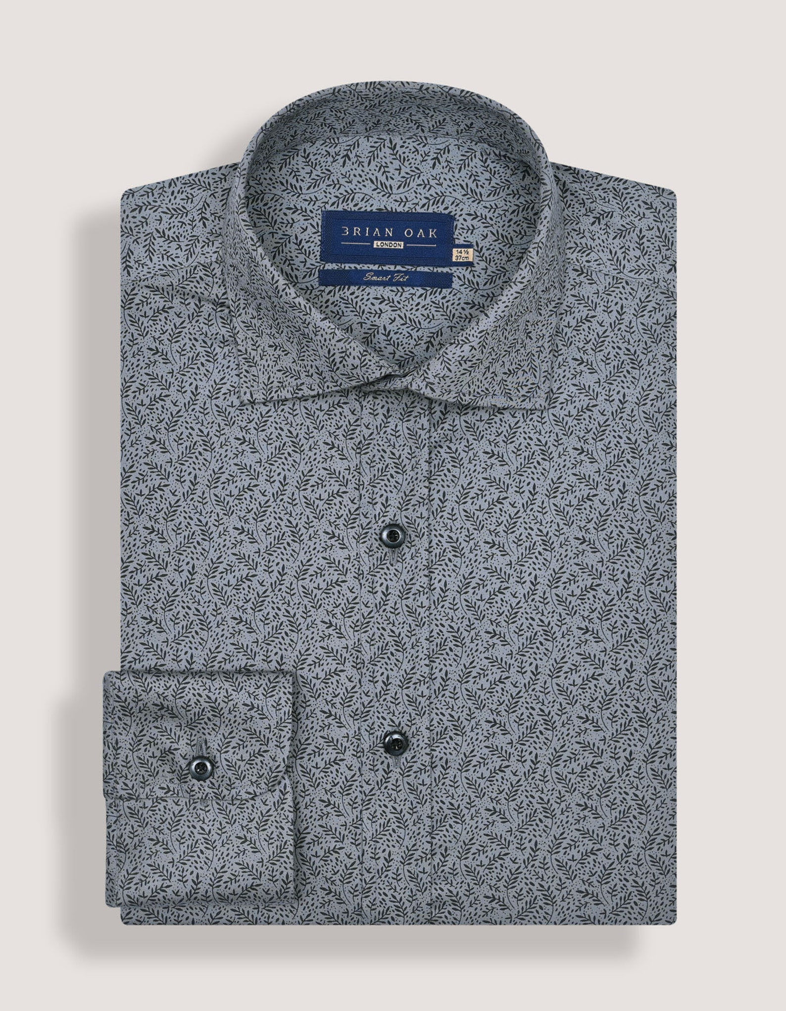 Grey Printed Dress Shirt main image 1
