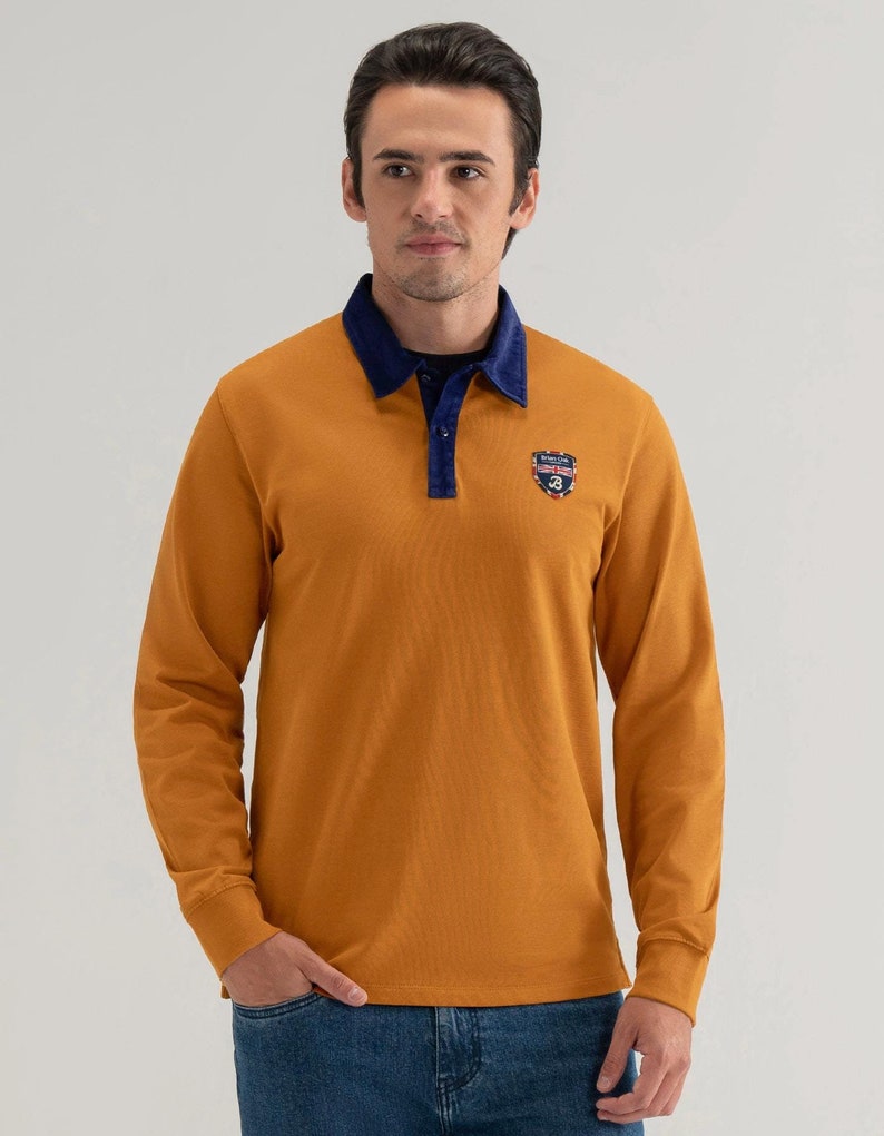Rugby Mustard & Brown Polo T-Shirt main image 0