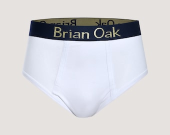 Mens White Cotton Stretch Brief