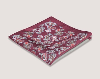 Rust Silk Pocket Square|  handkerchief, silk scarf, men's accessory, occasion wear