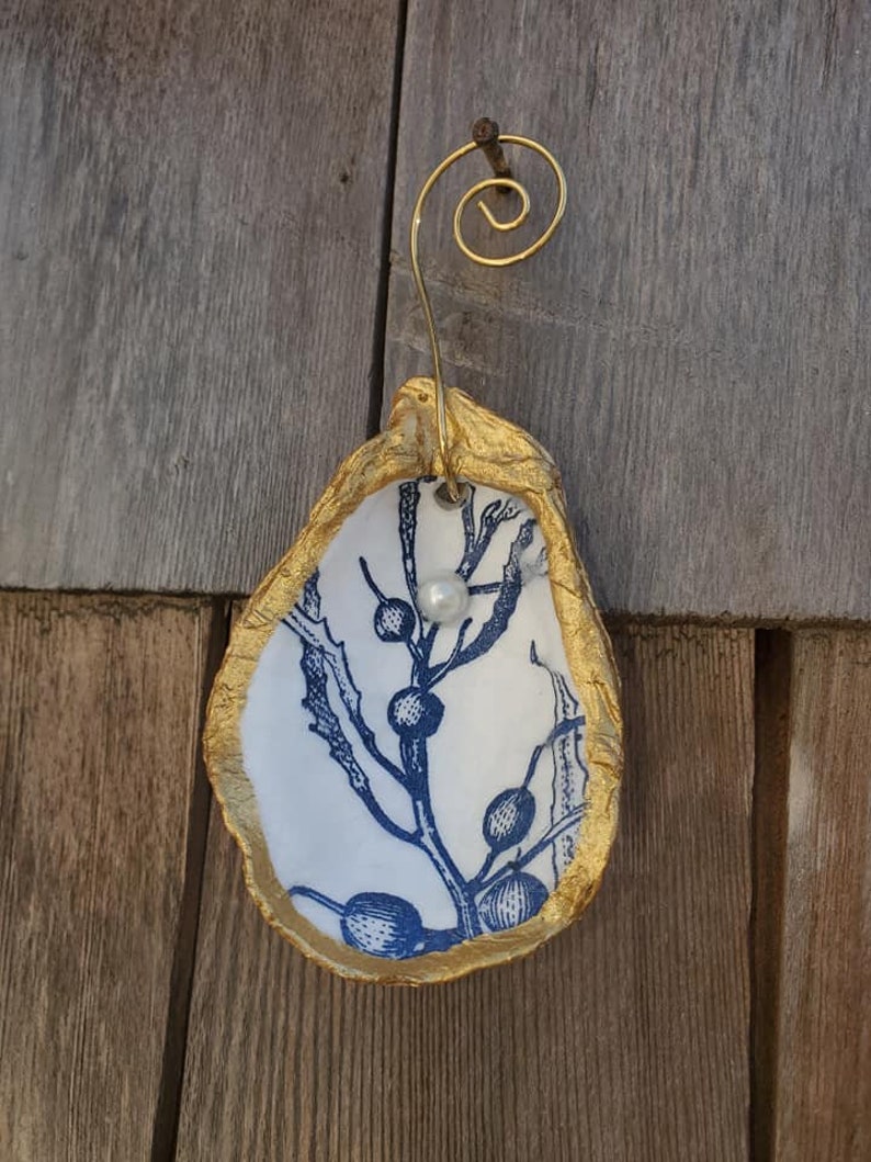 Indigo Mothers Day Gift *15 Ocean theme gift Oyster Ornament Nautical Cape Cod shellfish