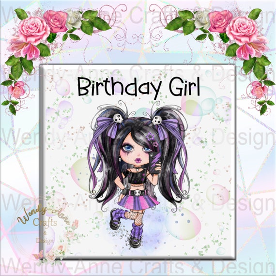 Gorgeous Happy Birthday Girl Card Goth Trendy Can Be - Etsy