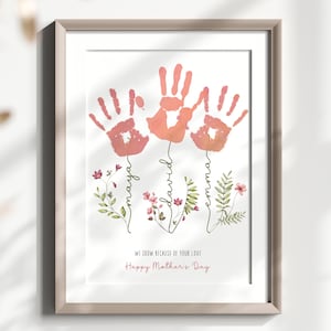Personalisierter Muttertag Handabdruck Kunst, Mama Geburtstagsgeschenk | Geschenk für Gigi,Mimi,Oma (Digital Download Print)