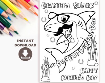 Download Fathers Day Coloring Etsy