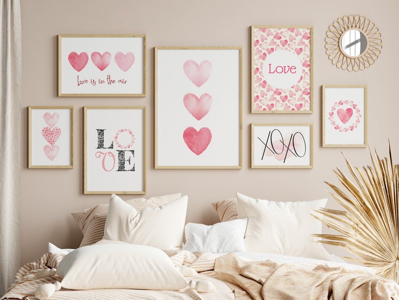 Pastel pink Valentine's Day Printable Gallery Wall Set image 1