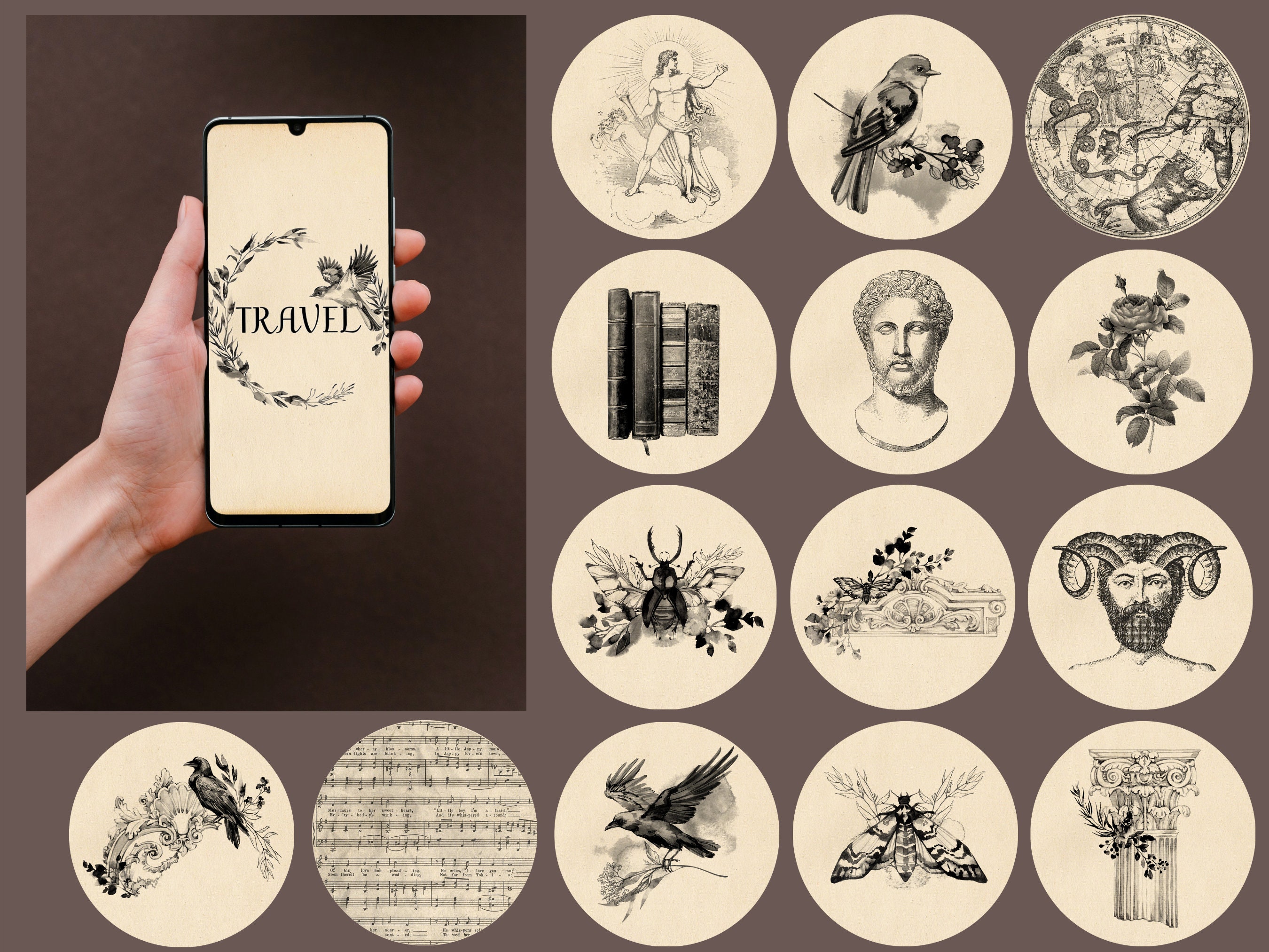 Dark Academia Instagram Highlights Covers. 28 Dark Academia Etsy Australia