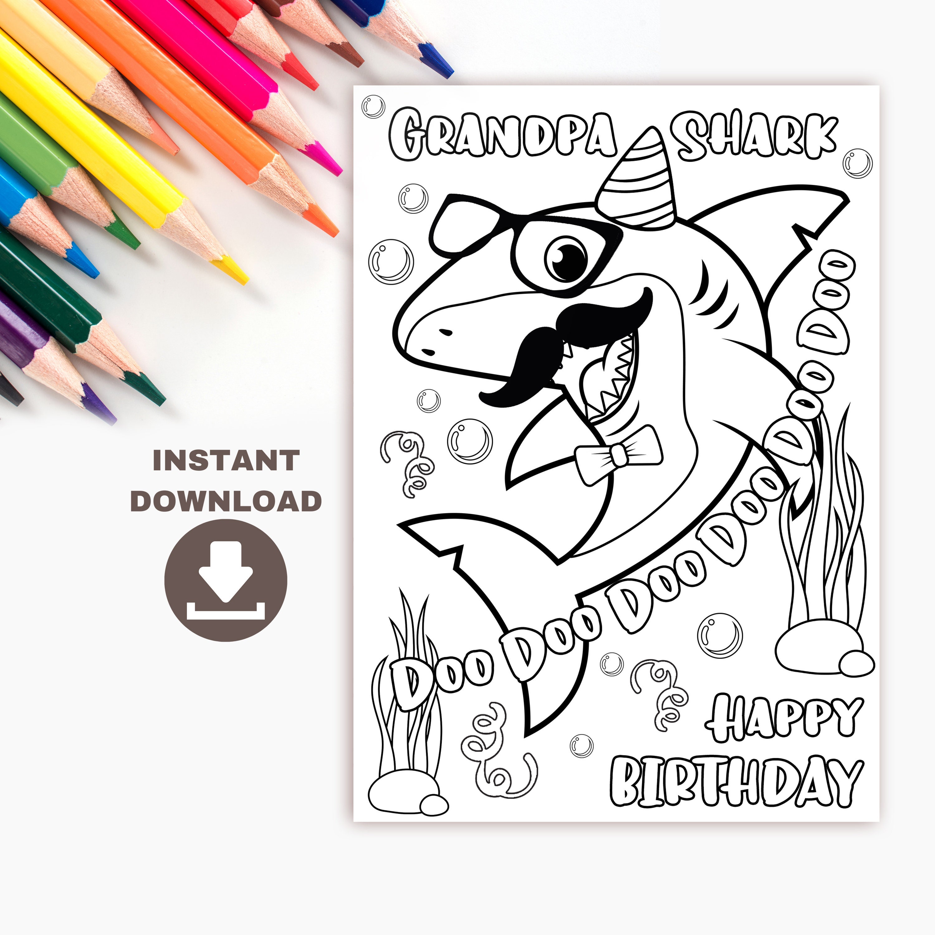 Happy Birthday Grandpa Coloring - Il Fullxfull.3603406022 3wgy