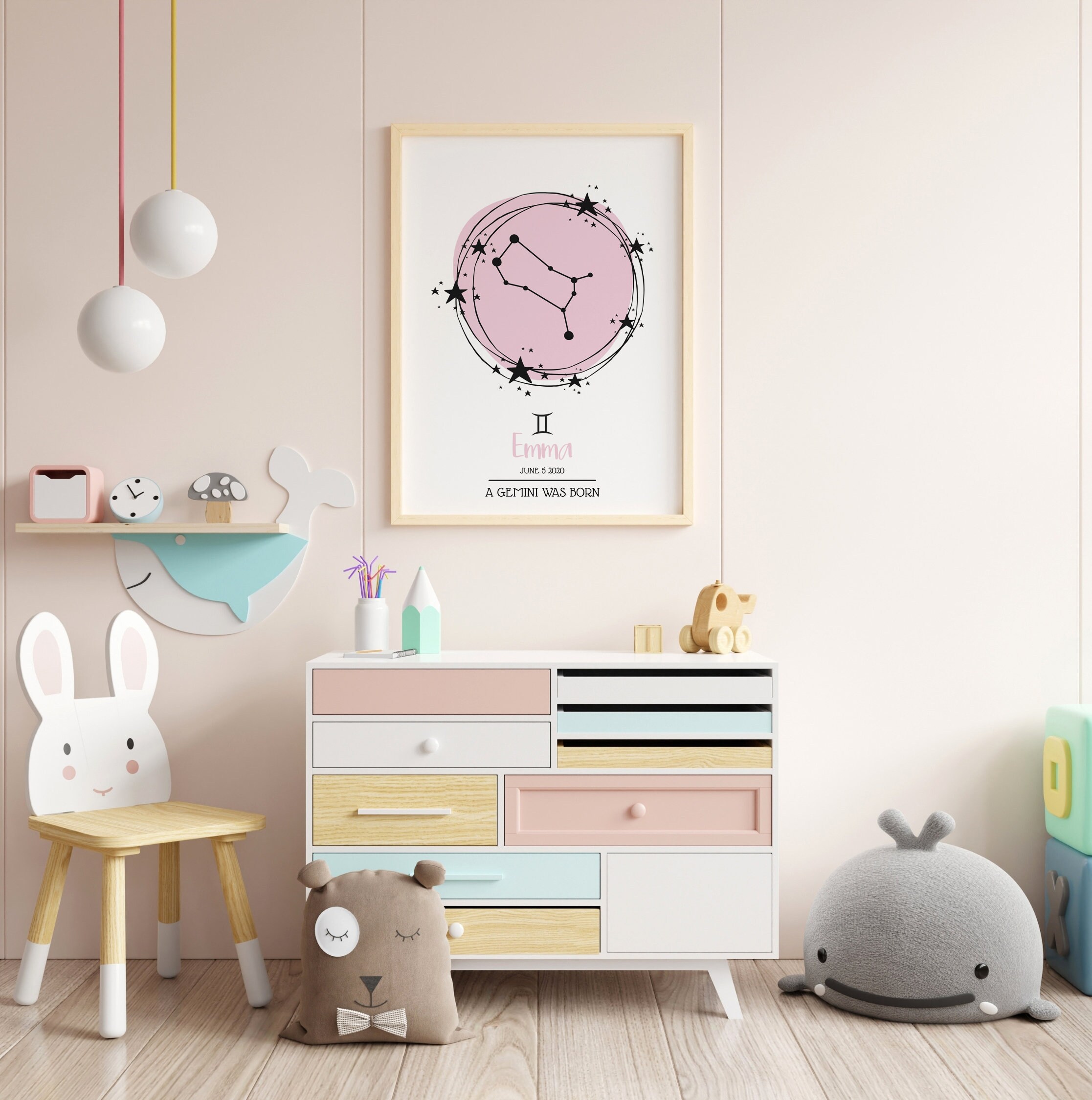 Custom Zodiac Sign Poster for Baby. Newborn Star Sign Birth - Etsy