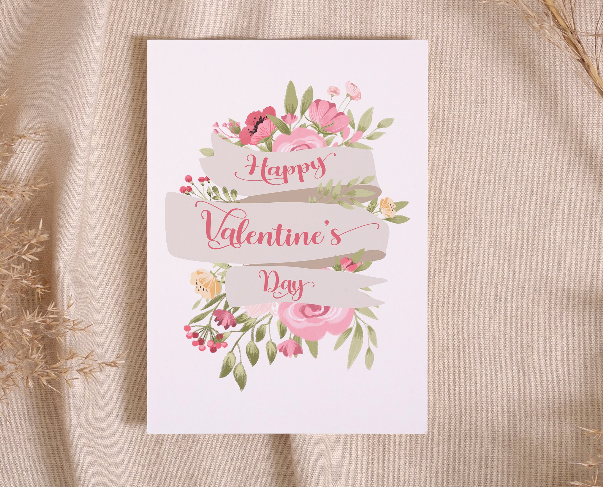 Printable Floral Valentine's Day Cards Digital Download. - Etsy