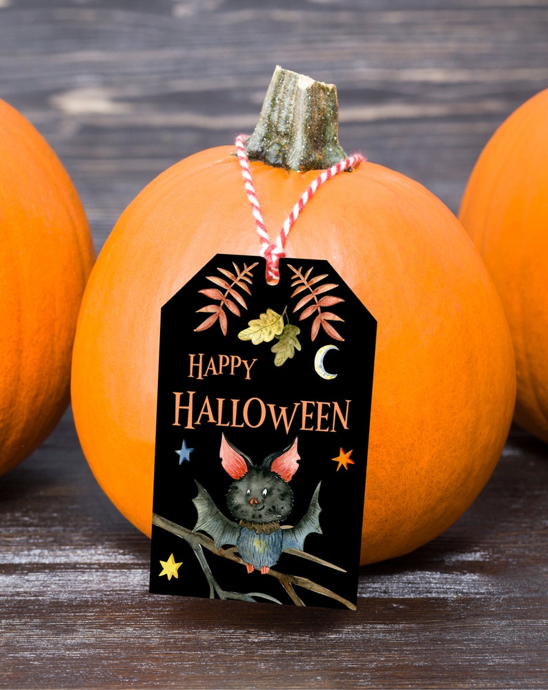 Printable Kids Halloween Party Favors Tags. Cute Halloween - Etsy