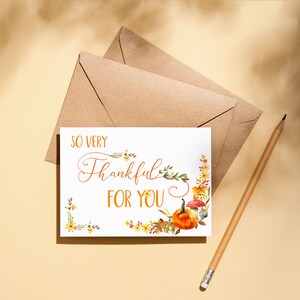 Printable Thankful for You Thanksgiving Card. Instant Digital Download ...