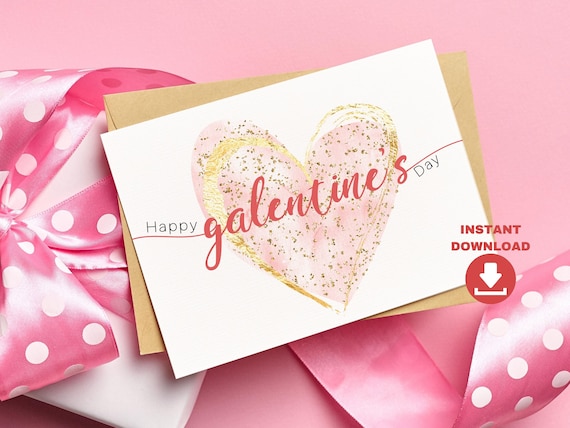 Printable Galentine's Day Card Digital Download. Pastel | Etsy