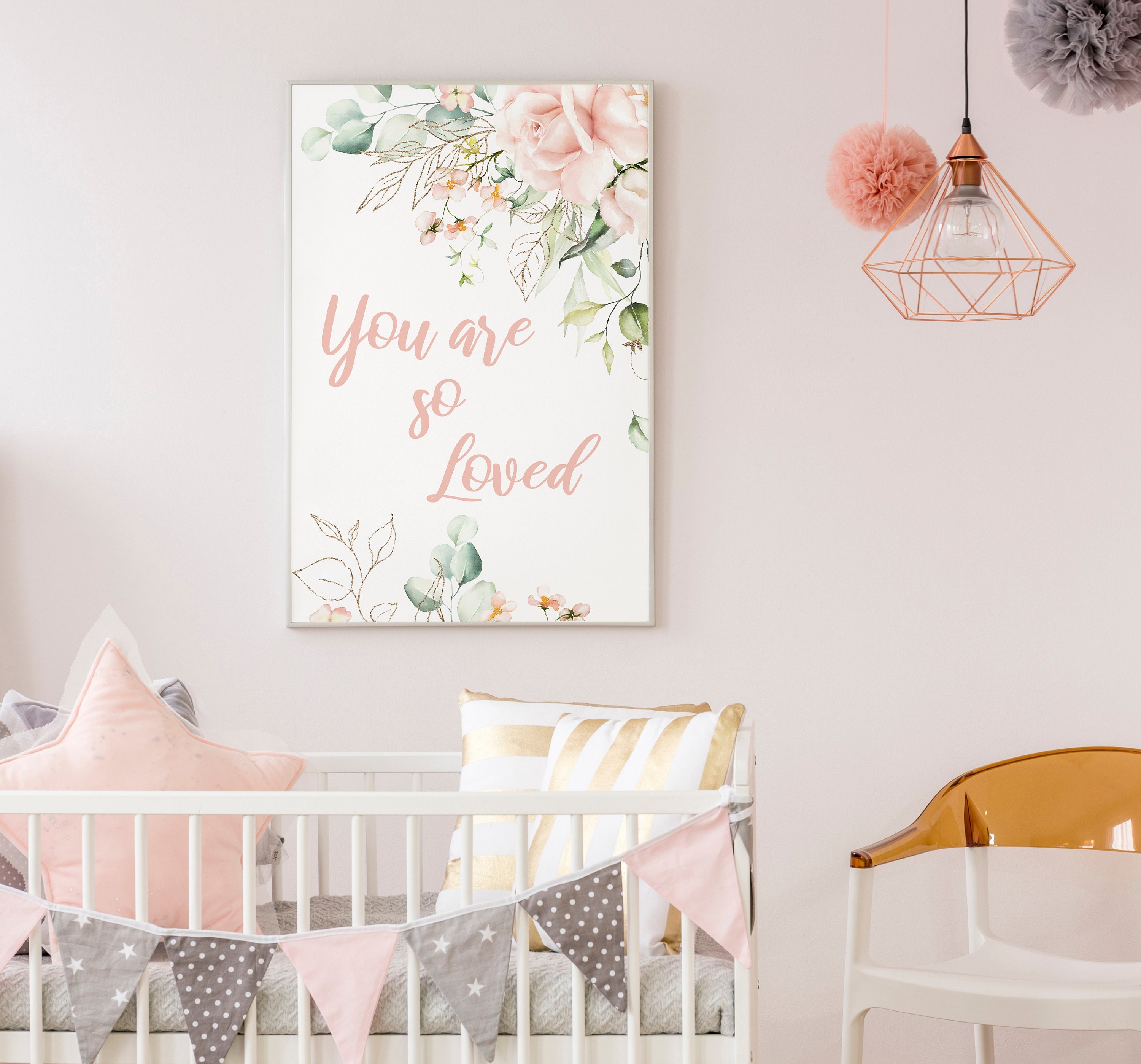 Printable Floral Wall Art for Baby Girl Nursery. Watercolor Etsy