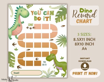 Printable Dinosaur Reward Chart: Kids Chore Chart (Digital Download)