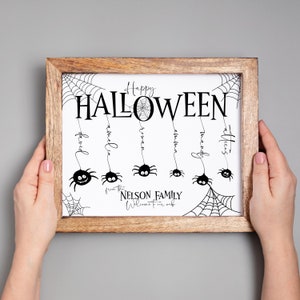 Personalized Halloween Family Sign. Halloween Printable welcome sign. Custom Halloween Family portrait decoration wall art digital download