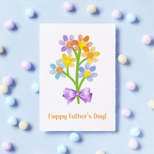 Printable Father&#39;s Day DIY Gift from kids. Fathers day Finger Paint craft. Toddlers Father&#39;s day activity. Digital download card for dad