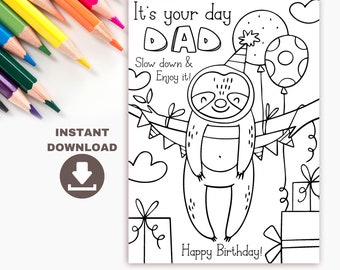 dad coloring card etsy