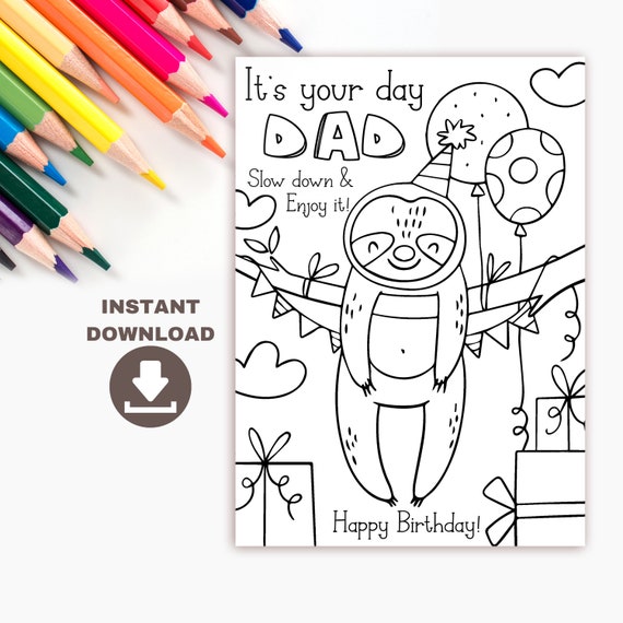 Happy Birthday Dad Coloring Pages