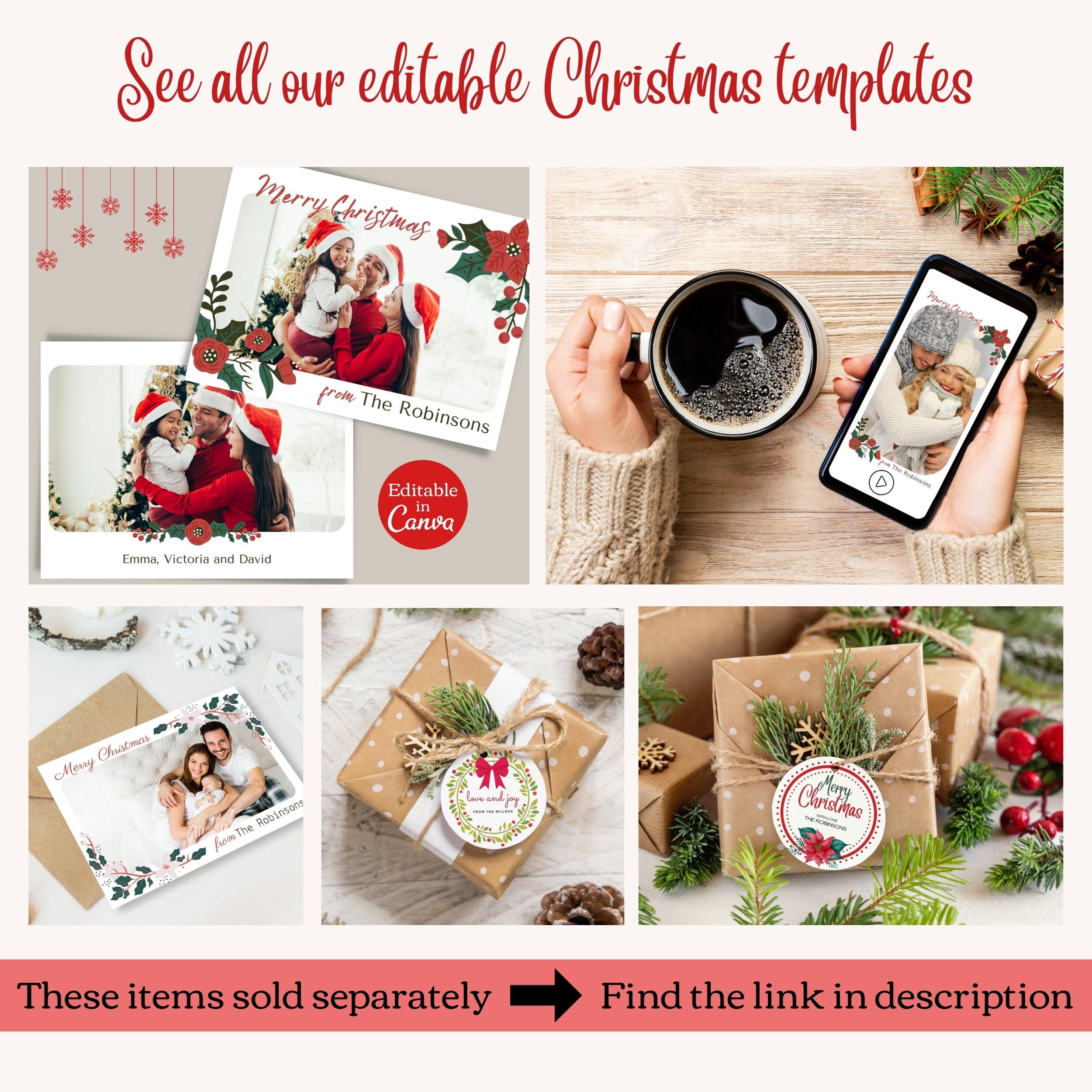 Editable Christmas Gift Tags. Printable Christmas Tags - Etsy UK