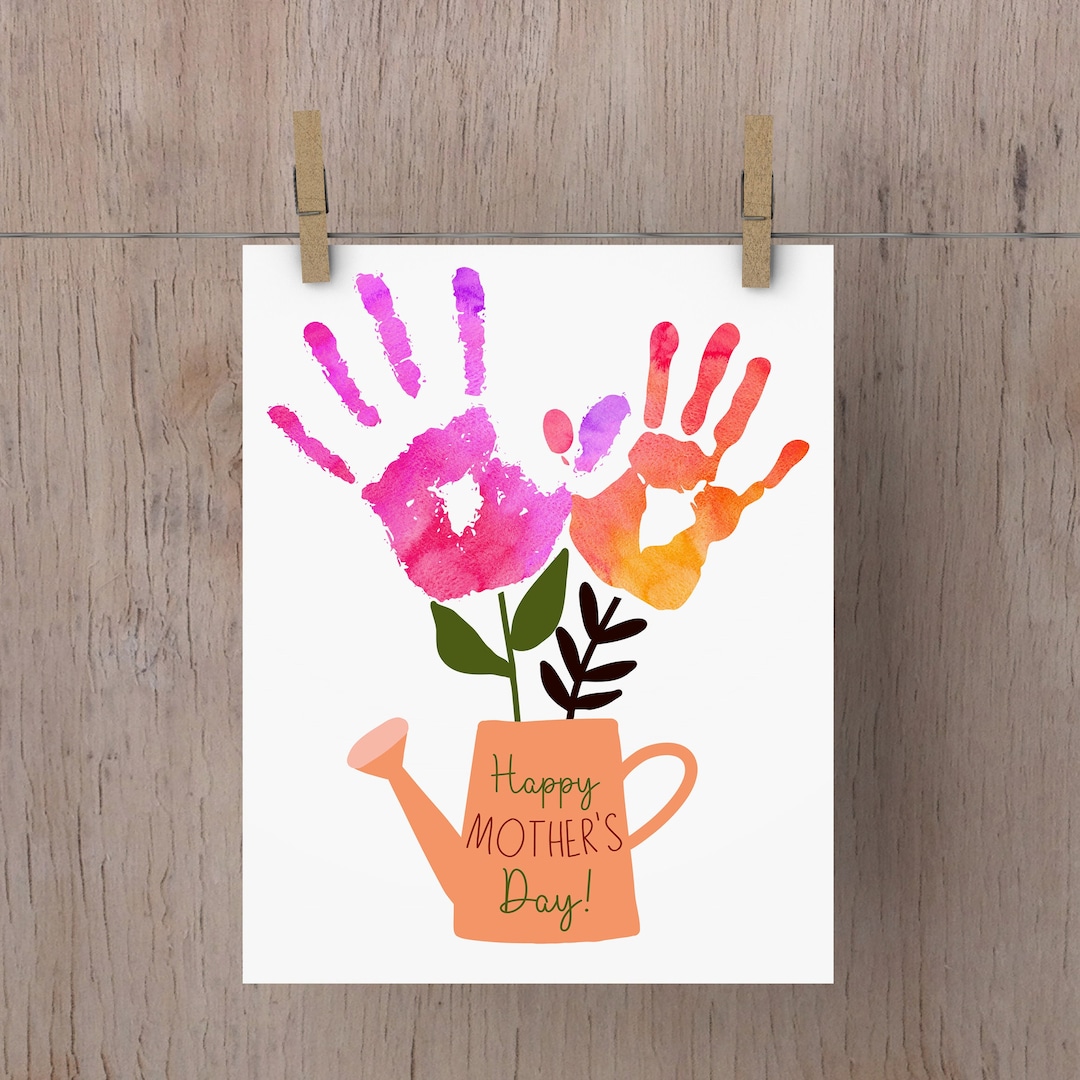 Mothers Day Handprint Art Instant Download. Printable Gift