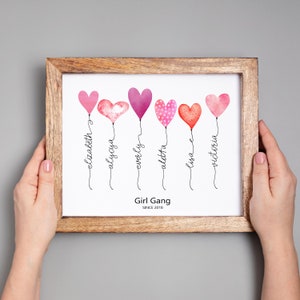 Girl Gang Personalized gift. Custom friendship gift for girl tribe. Printable friendship gift for best friends. Custom Bridesmaid gifts