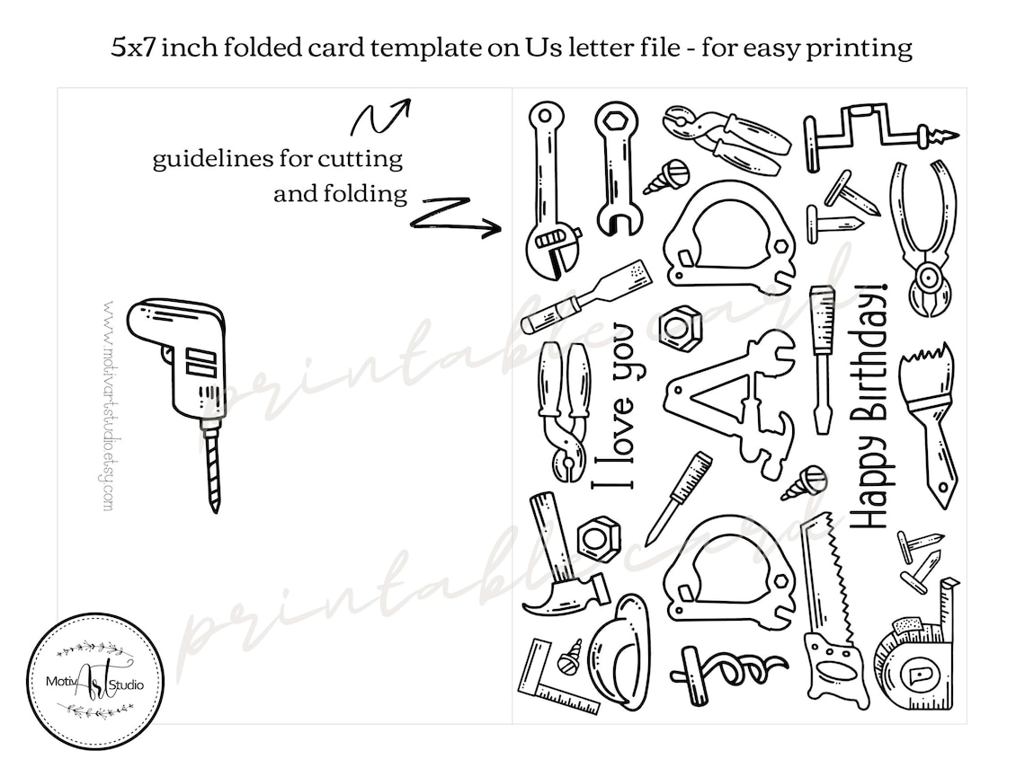 Printable Dad Birthday Coloring Card for Kids Instant - Etsy