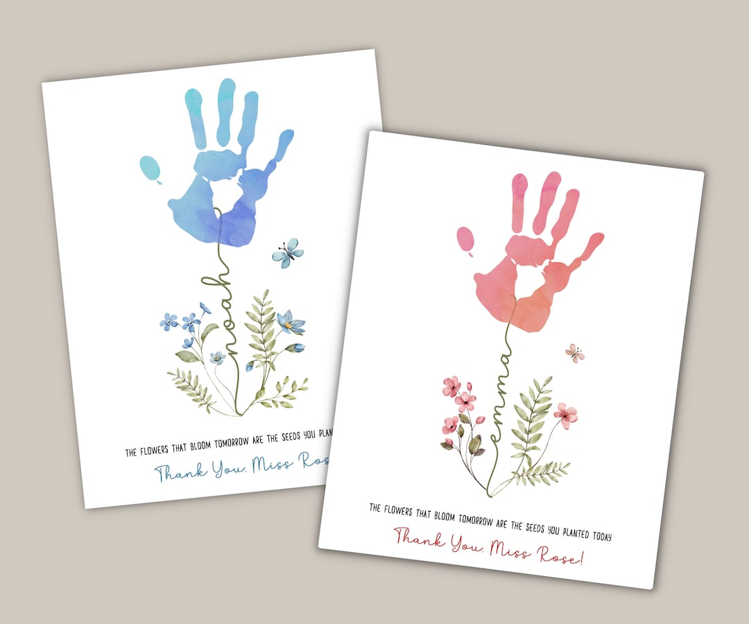Personalized Teacher Appreciation Gift Handprint Art. Printable Gift From  Kids. Teacher Thank You Gift From Students, End of Year Gift - Etsy Norway, image size:1080x900